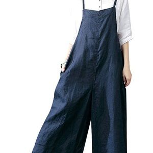 Navy Linen Jumpsuit